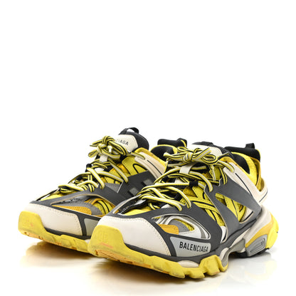 Balenciaga Mesh Nylon Womens Track Sneakers 39 Jaune Black White 3 of 10