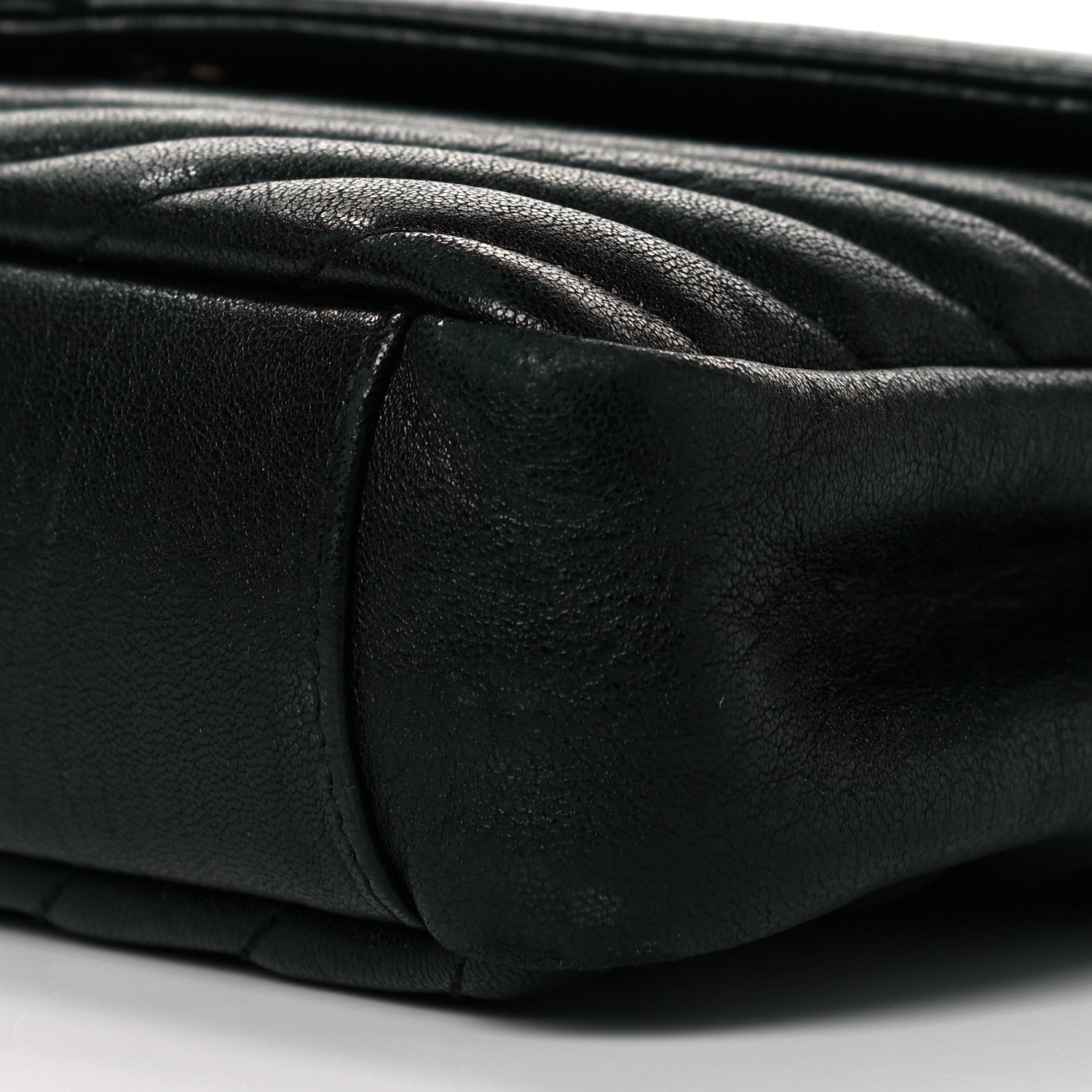 Saint Laurent Sheepskin Matelasse Chevron Monogram Medium College Bag Black 8 of 15