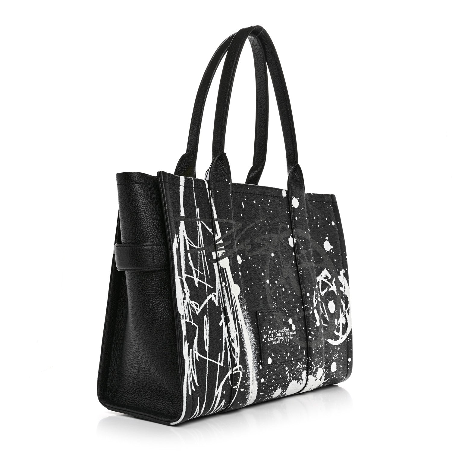 Marc Jacobs X FUTURA Grained Calfskin Large The Tote Bag Black 3 of 11