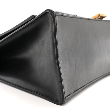 Balenciaga Shiny Box Calfskin Medium Hourglass Top Handle Bag Black 8 of 17