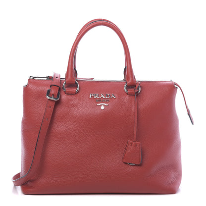Prada Vitello Daino Tote Rosso 1 of 10