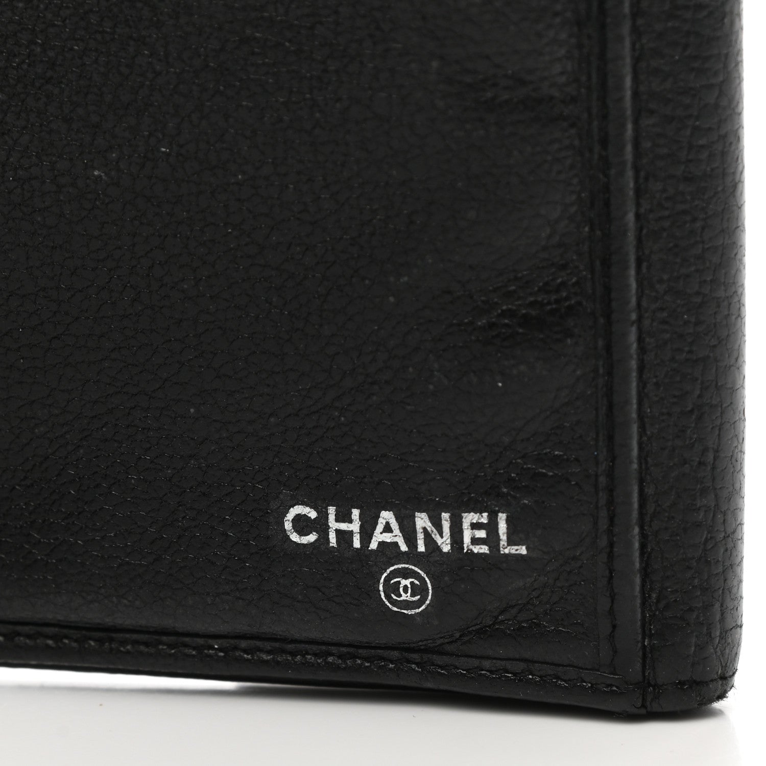 Chanel Goatskin Camellia Embossed Flap Wallet Black 6 of 9