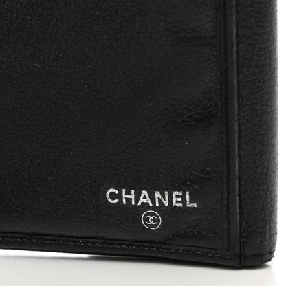 Chanel Goatskin Camellia Embossed Flap Wallet Black 6 of 9