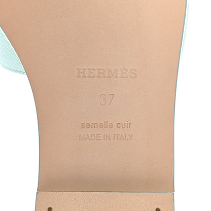Hermes Epsom Oran Sandals 37 Vert Embrun 6 of 8