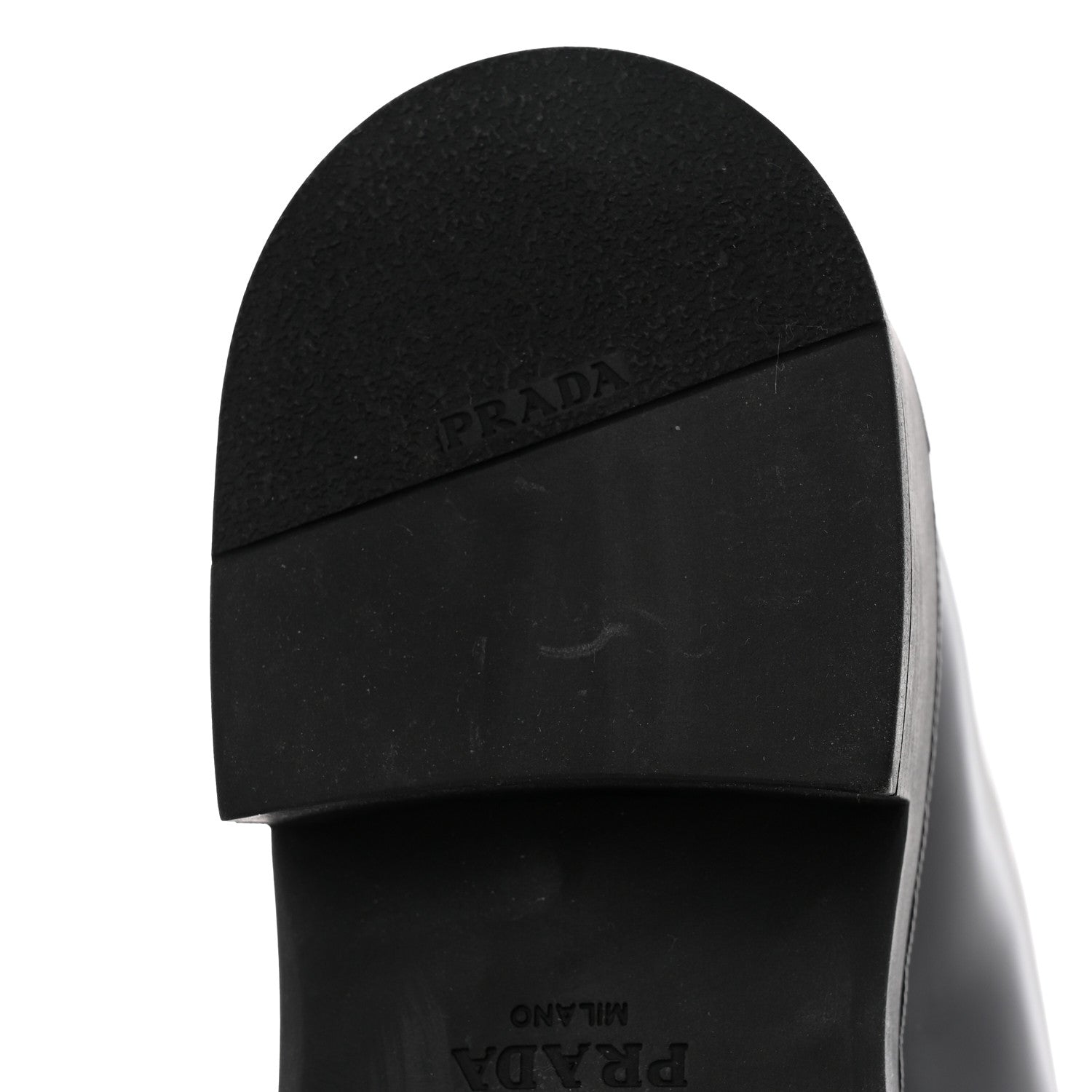 Prada Spazzolato Metal Triangle Logo 50mm Loafers 40 Black 11 of 18