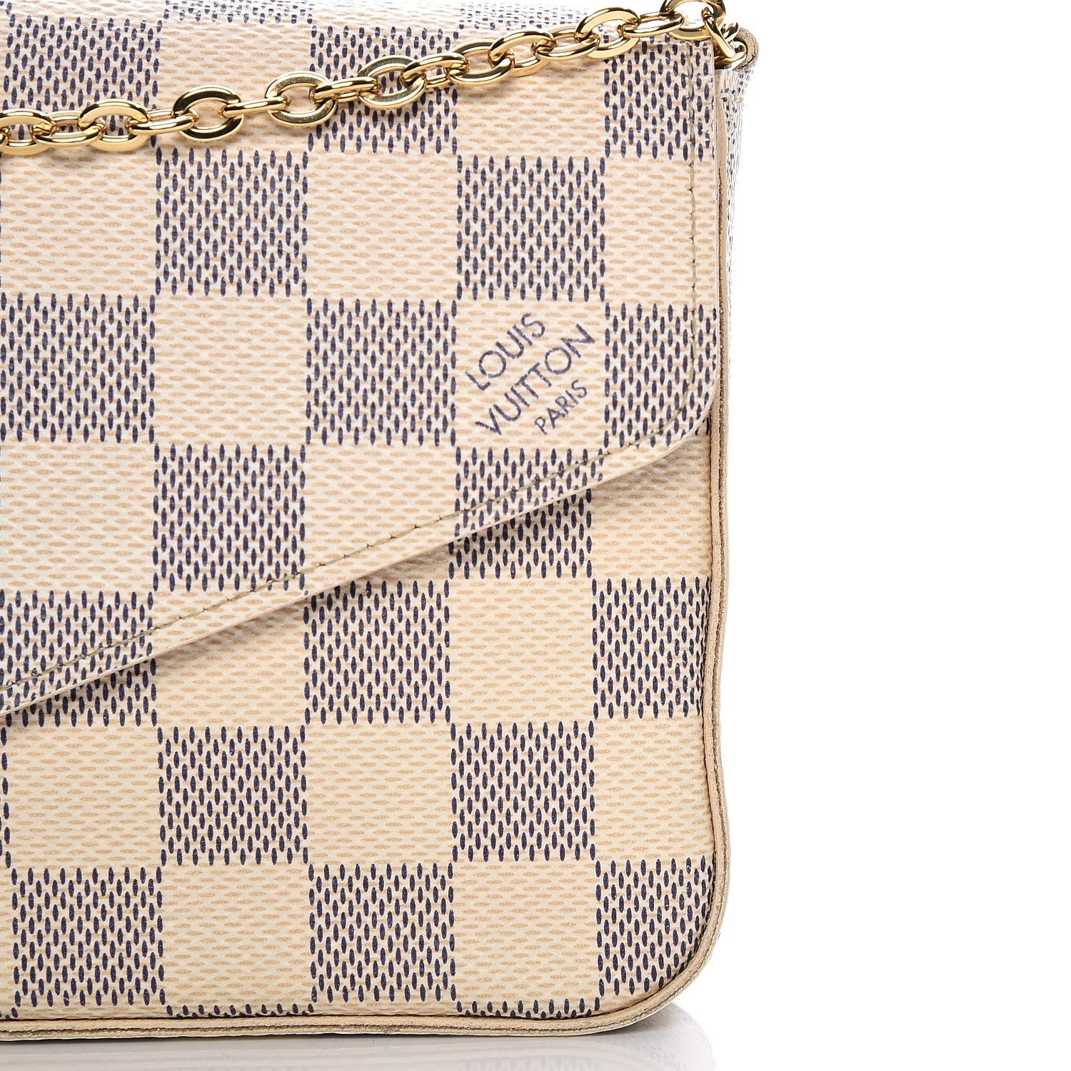 Louis Vuitton Damier Azur Pochette Felicie Chain Wallet Rose Ballerine 11 of 12