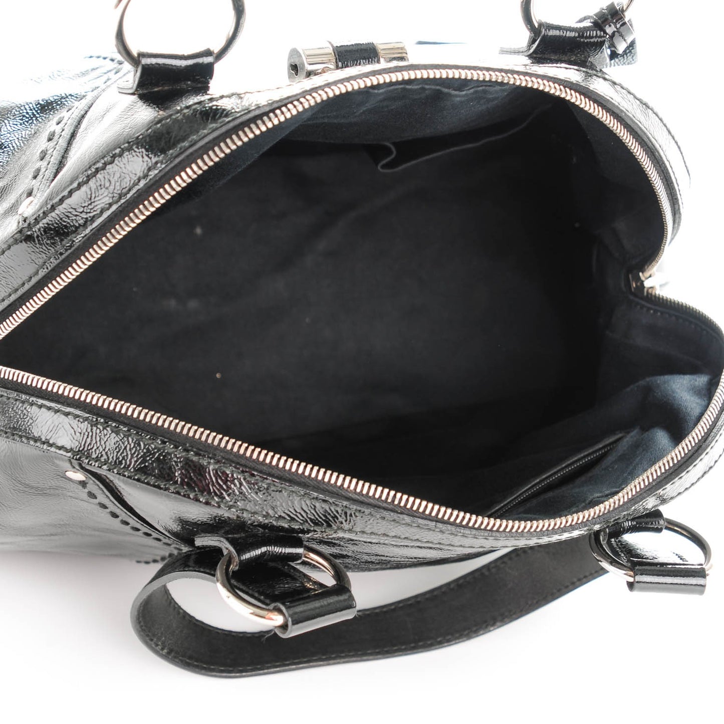 Patent Calfskin Large Muse Black