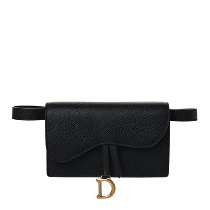 Christian Dior Grained Calfskin Saddle Belt Bag Black 1 of 10