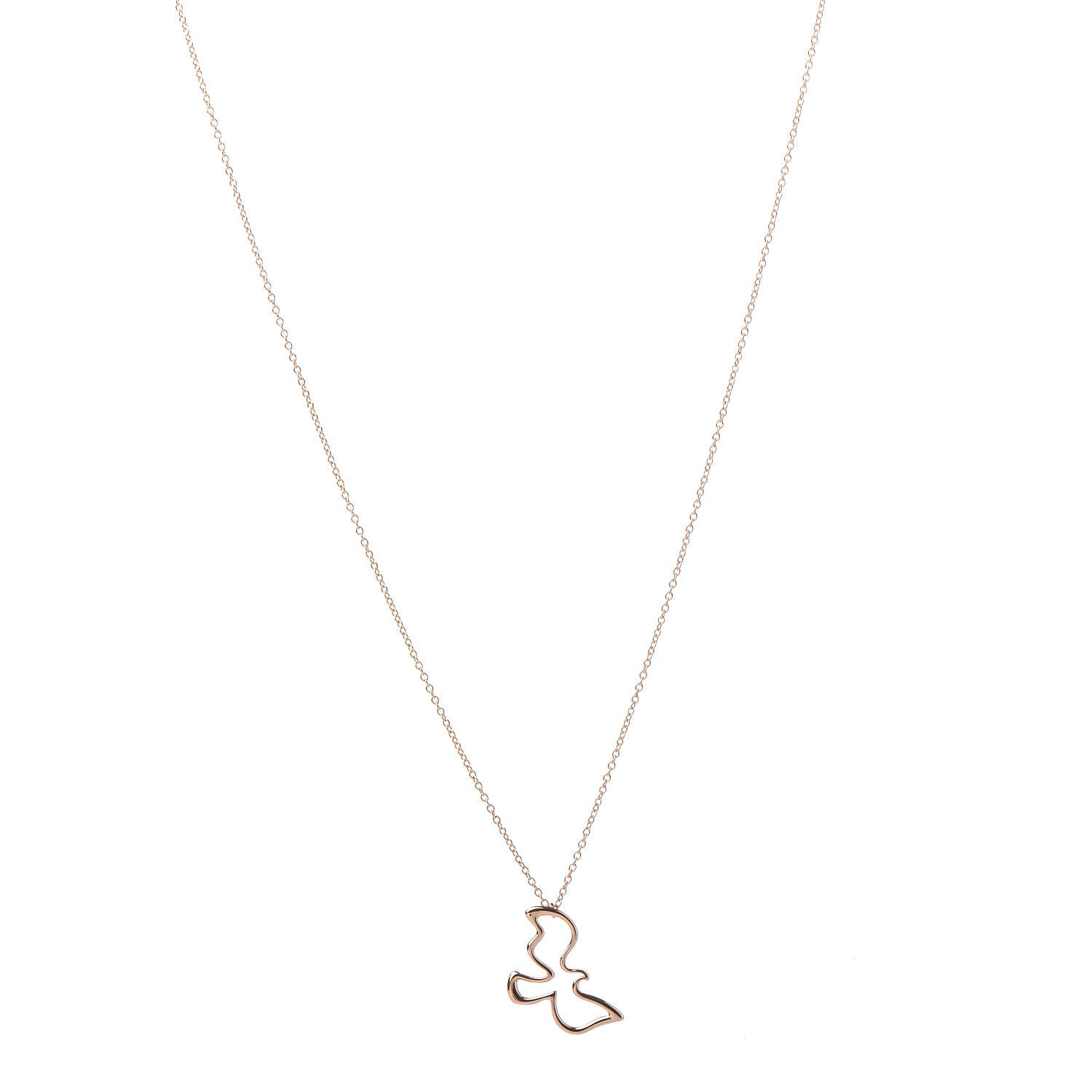 Tiffany 18K Rose Gold Paloma Picasso Dove Pendant Necklace 1 of 7