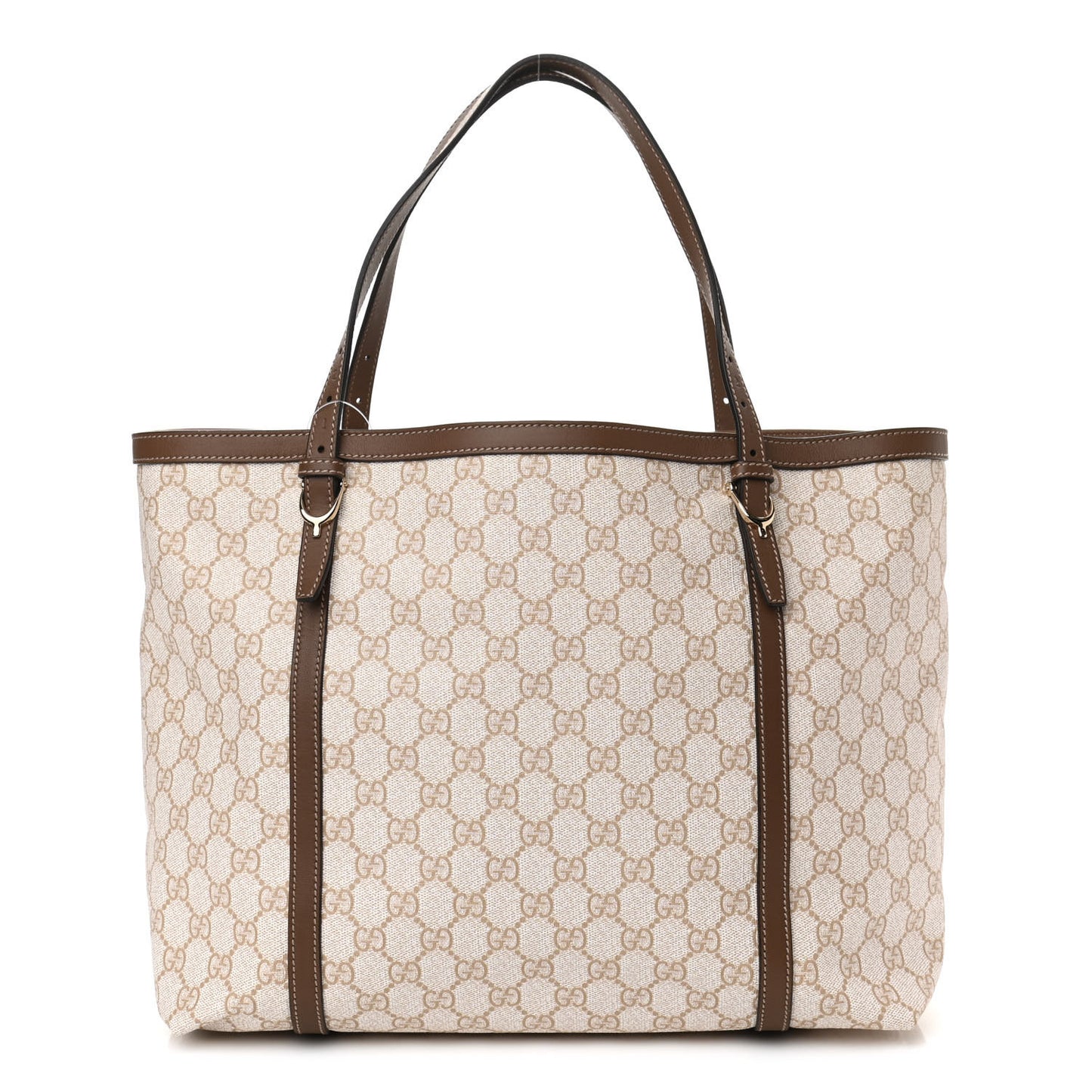 GG Supreme Monogram Calfskin Medium Nice Tote New Mystic White Beige Brown