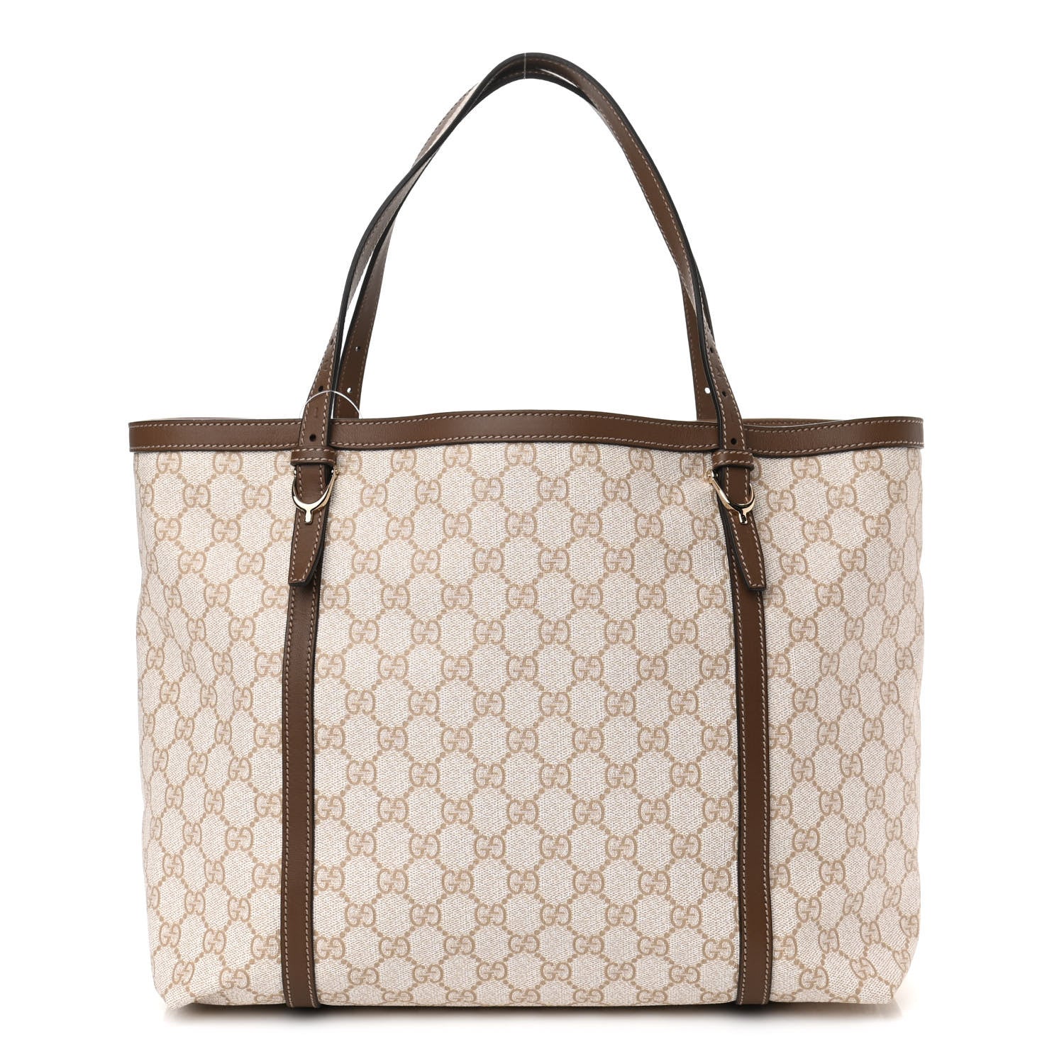 Gucci GG Supreme Monogram Calfskin Medium Nice Tote New Mystic White Beige Brown 1 of 10