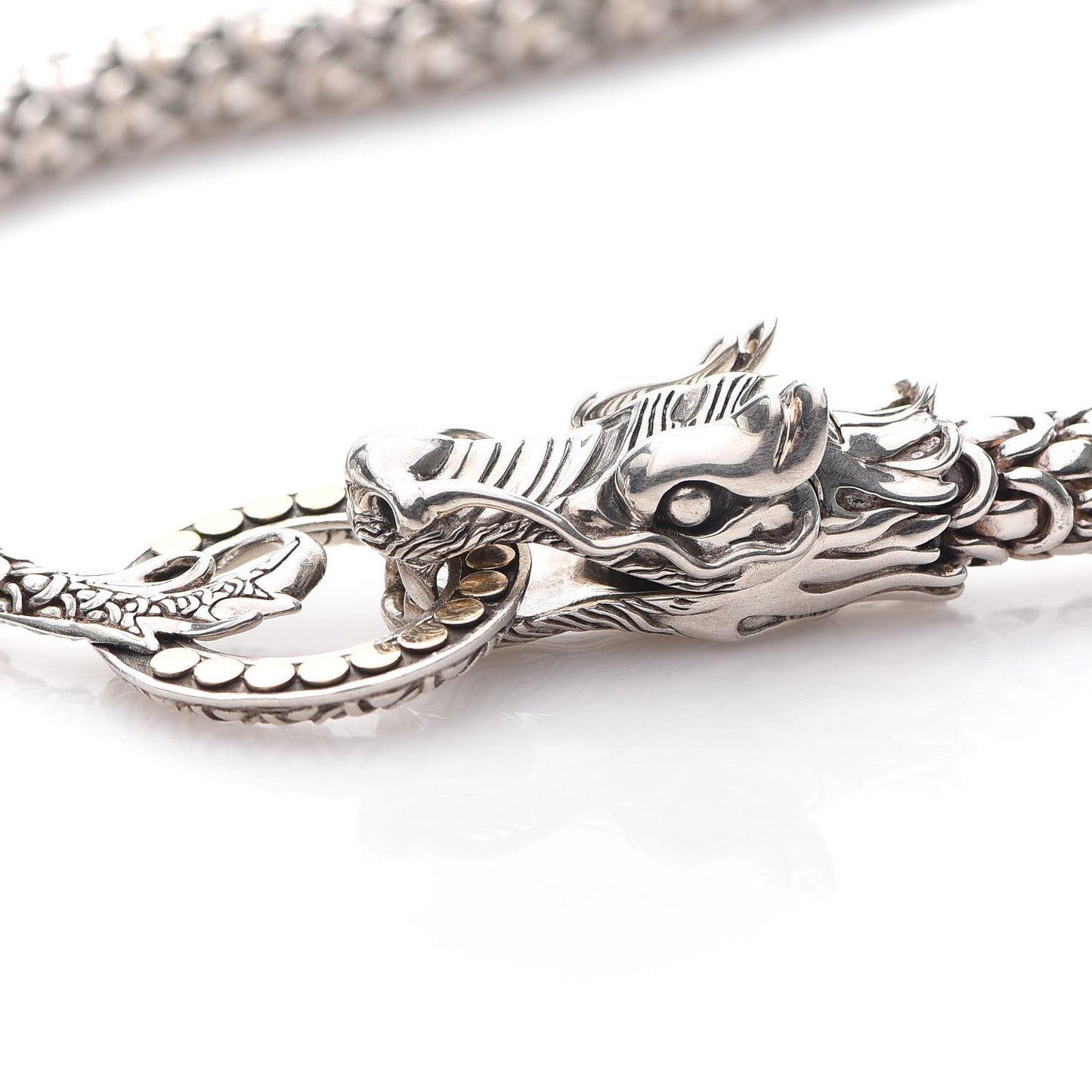 Sterling Silver 18K Yellow Gold Naga Dragon Collar Necklace