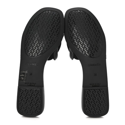 Hermes Rubber Aloha Sandals 38 Black 4 of 9