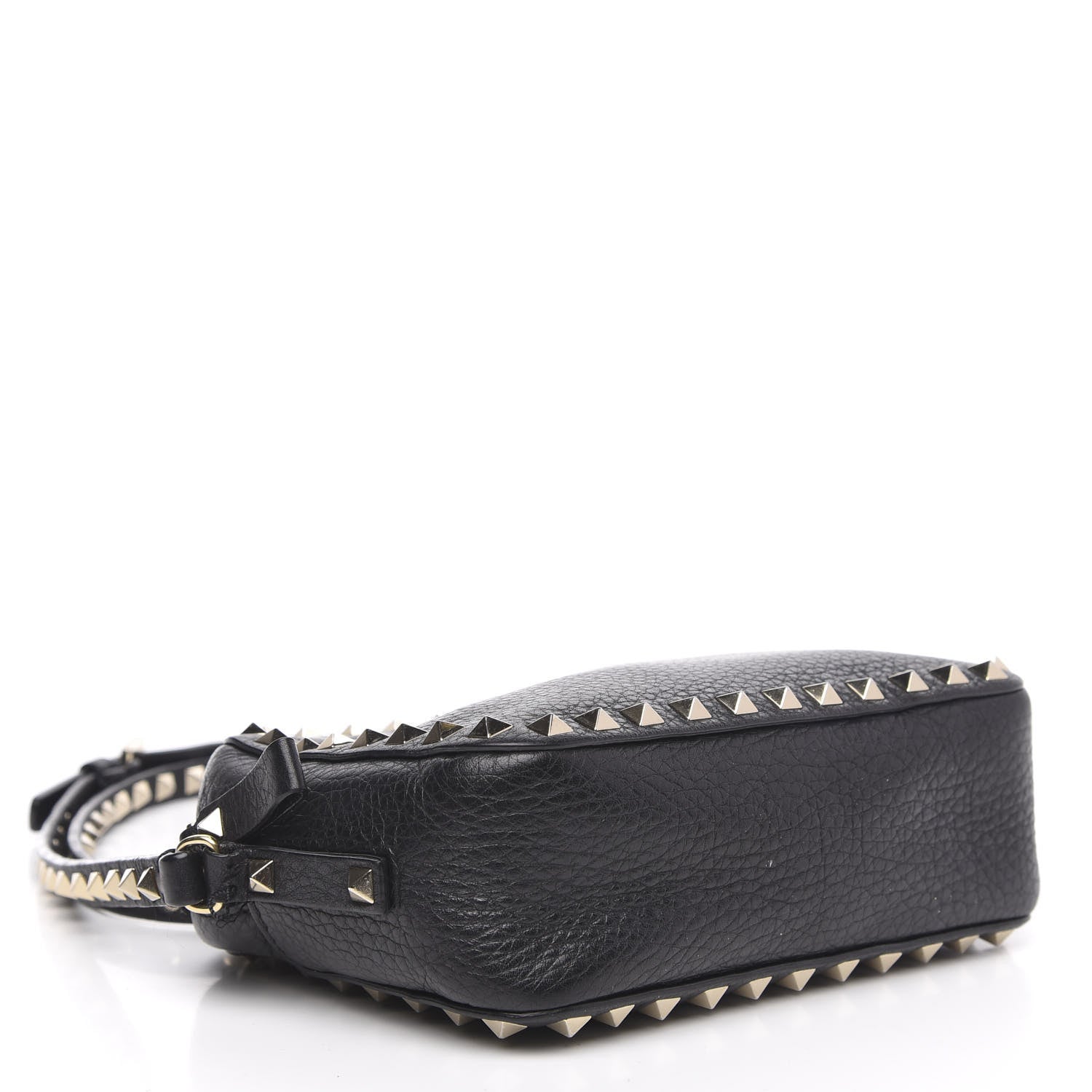 Valentino Garavani Pebbled Calfskin Rockstud Camera Crossbody Bag Black 4 of 14