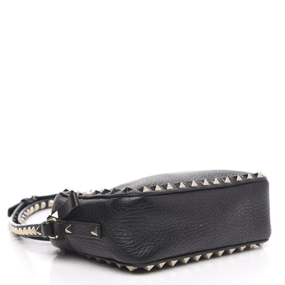 Valentino Garavani Pebbled Calfskin Rockstud Camera Crossbody Bag Black 4 of 14