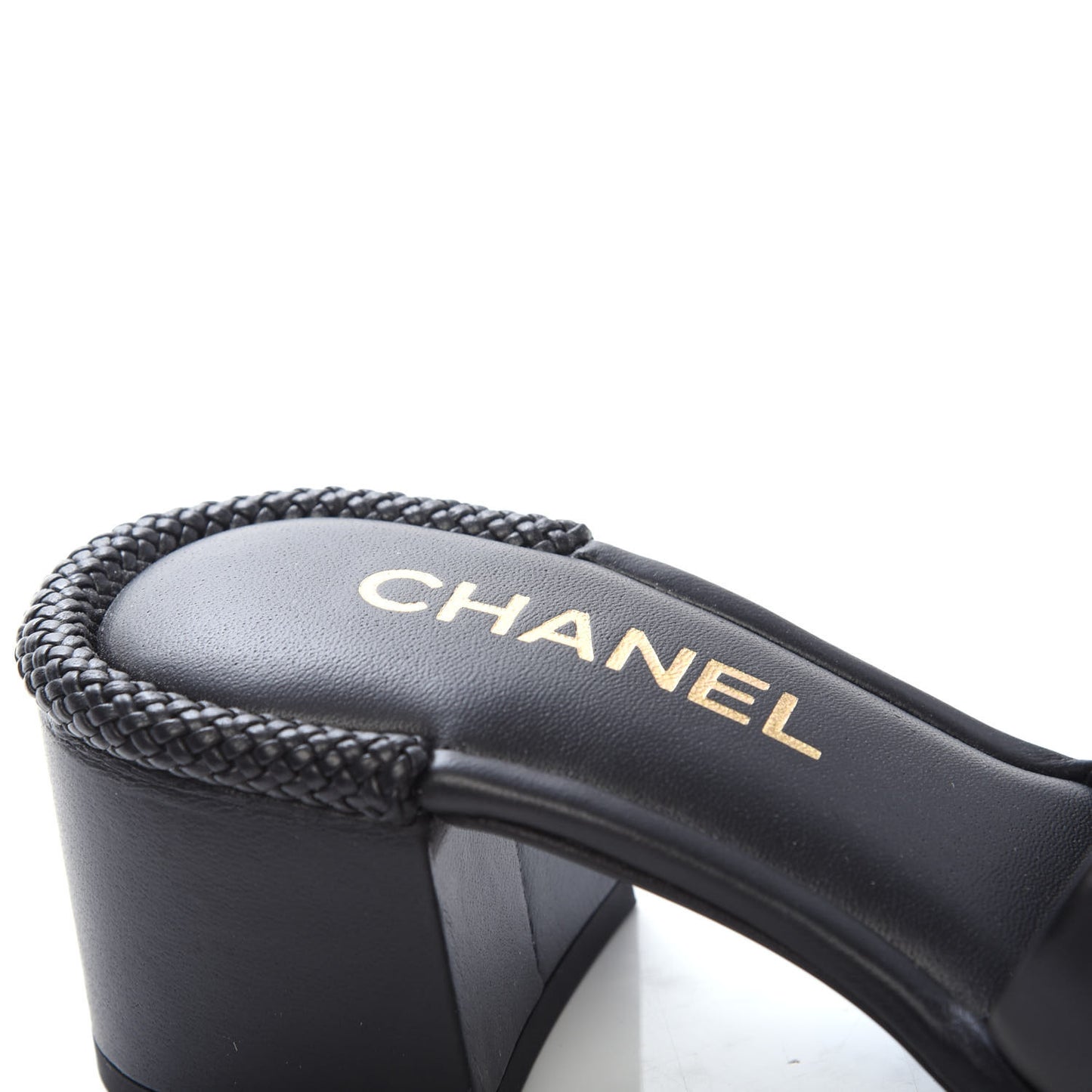 Lambskin CC Braided Mules 36 Black