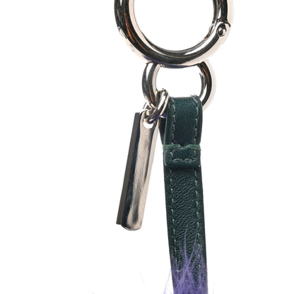 Fendi Fox Fur Shiny Nappa Rainbow Pom Pom Bag Charm Ametista Multicolor Grigio 5 of 5
