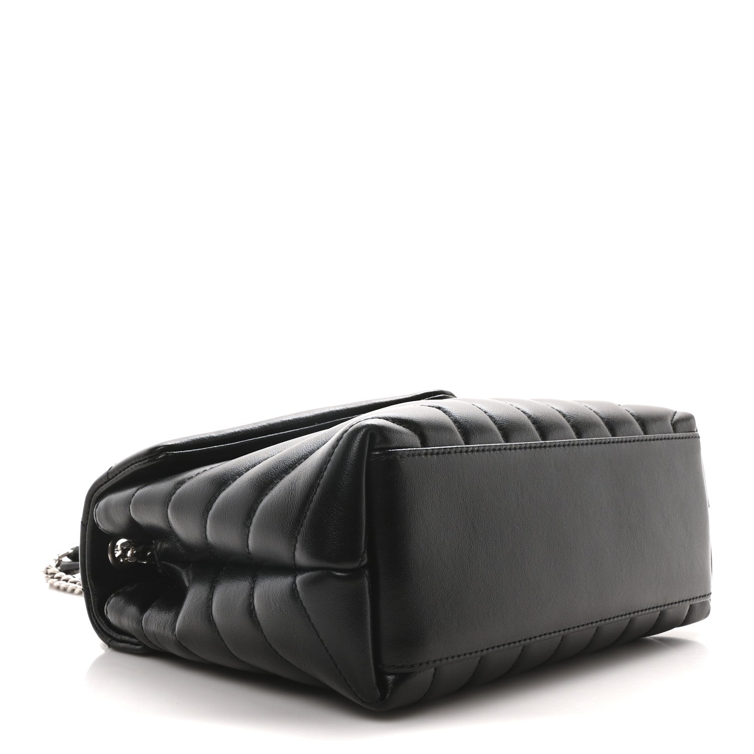 Saint Laurent Calfskin Y Quilted Monogram Small Loulou Chain Satchel Black 4 of 11