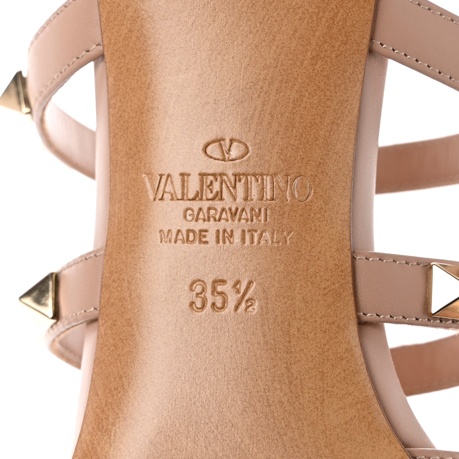 Valentino Garavani Calfskin Boudoir Rockstud 50mm Cage Mules 35.5 Rose Cannelle 8 of 9