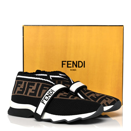 Fendi Stretch Yarn FF Stiff Band Rockoko Sneakers 39.5 Black White Tobacco 8 of 8