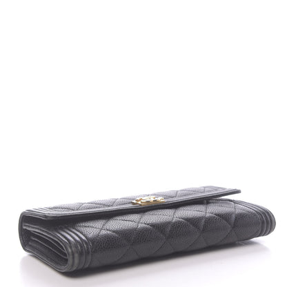 Chanel Caviar Quilted Large Boy Gusset Flap Wallet Black 4 of 12
