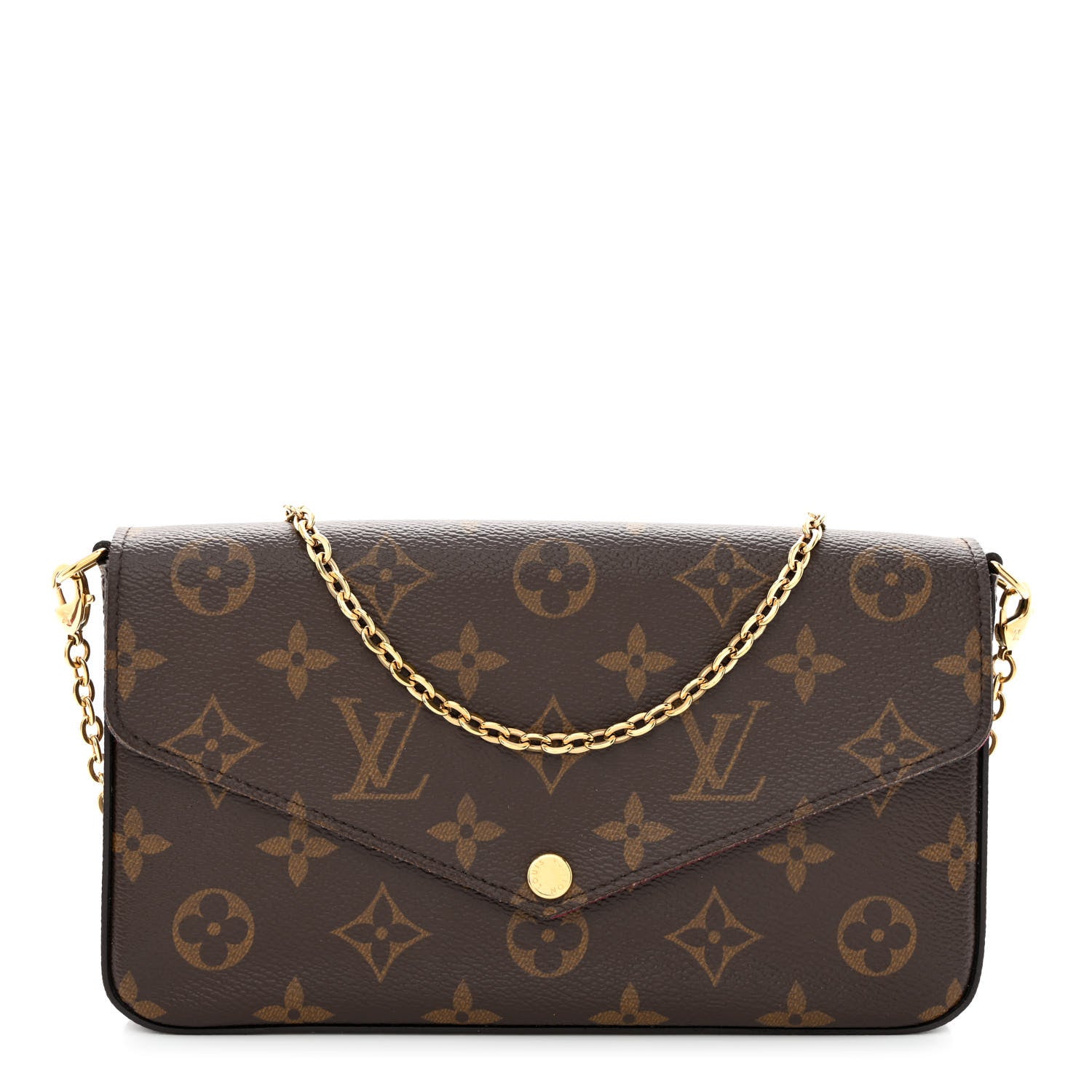 Louis Vuitton Monogram Pochette Felicie Chain Wallet Fuchsia 4 of 29