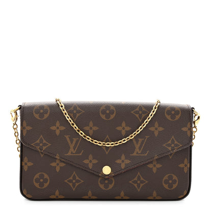 Louis Vuitton Monogram Pochette Felicie Chain Wallet Fuchsia 4 of 29