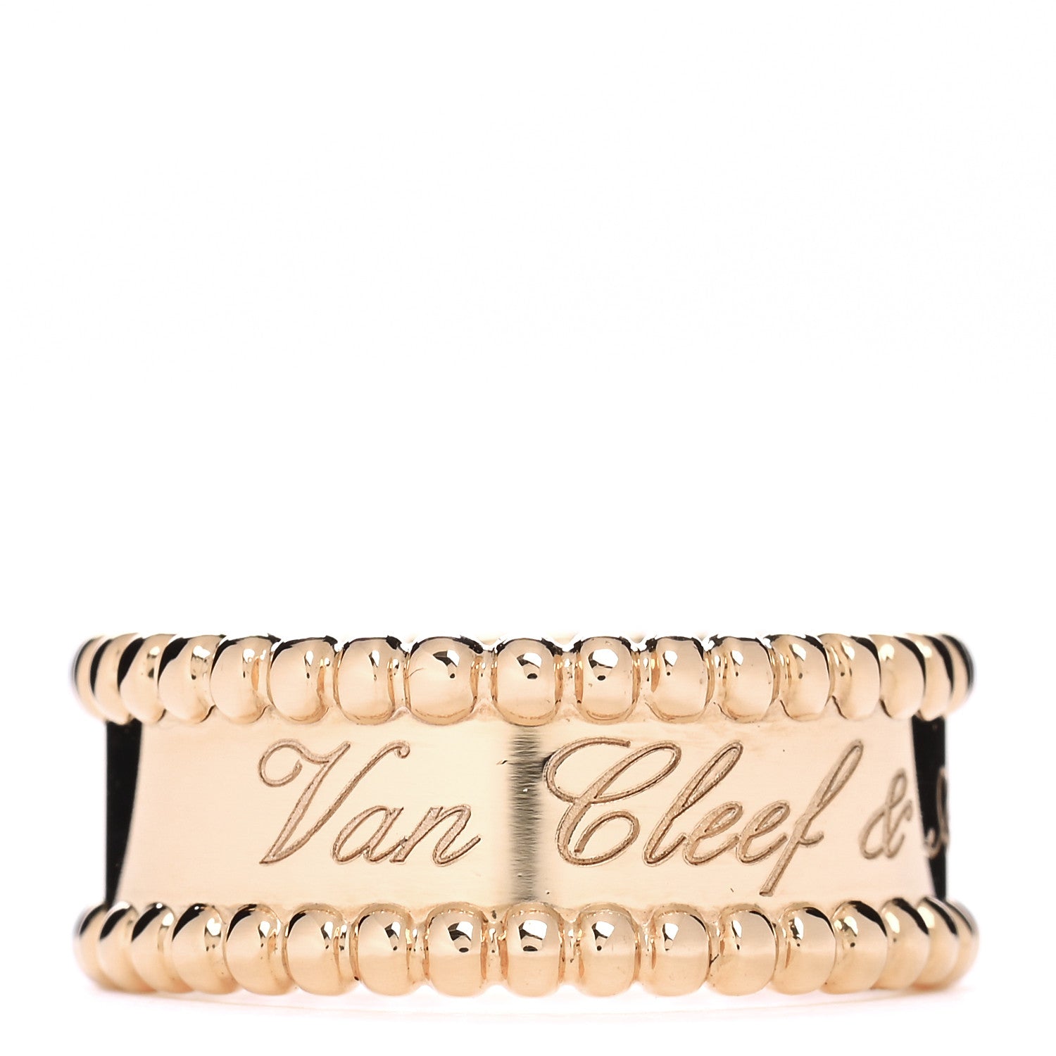 Van Cleef & Arpels 18K Yellow Gold Perlee Signature Ring 51 5.75 1 of 5