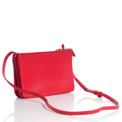 Celine Lambskin Small Trio Crossbody Bag Vermillion 3 of 8