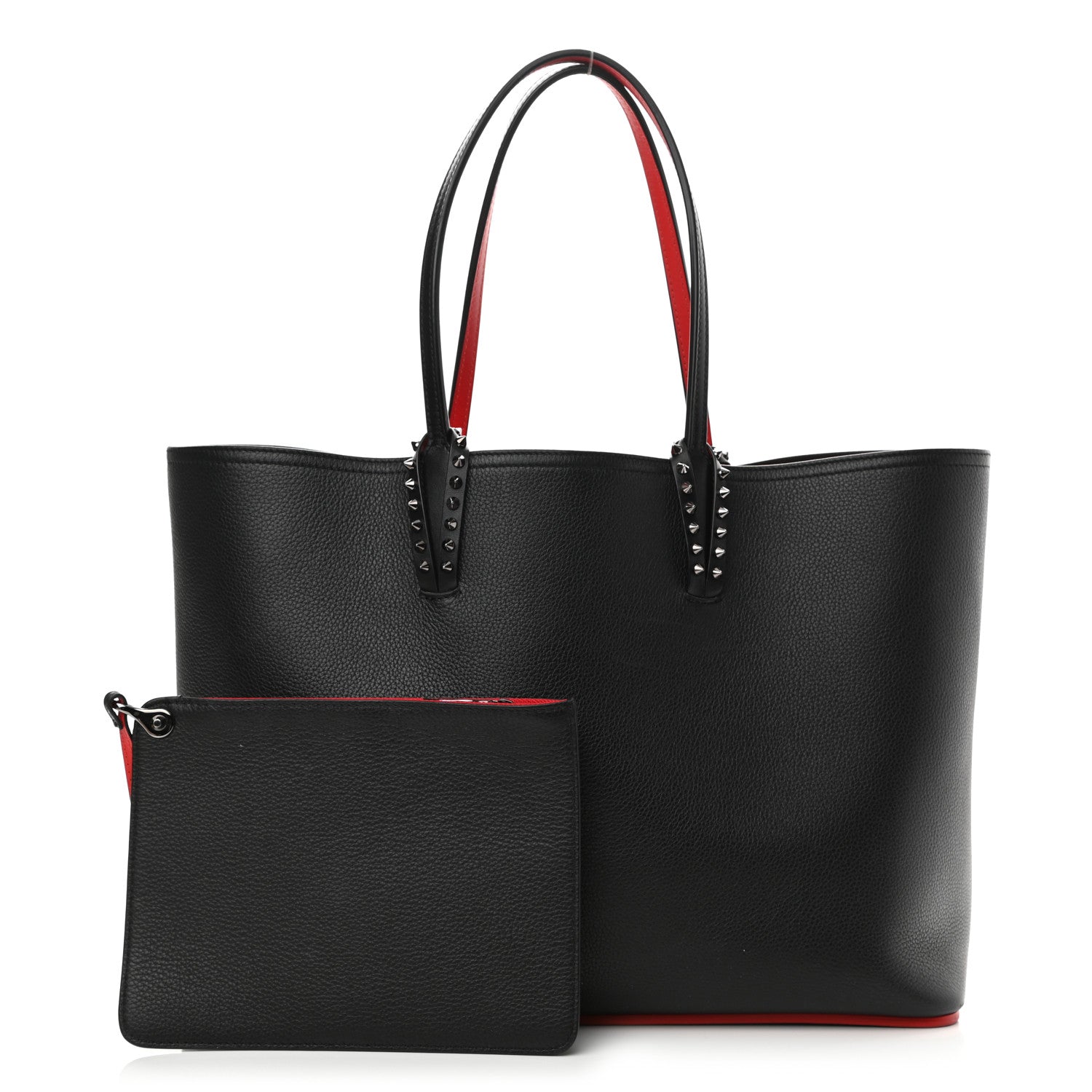 Christian Louboutin Calfskin Spikes East West Cabata Tote Black 1 of 10