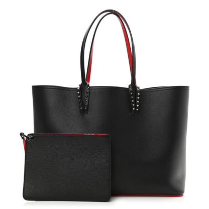 Christian Louboutin Calfskin Spikes East West Cabata Tote Black 1 of 10