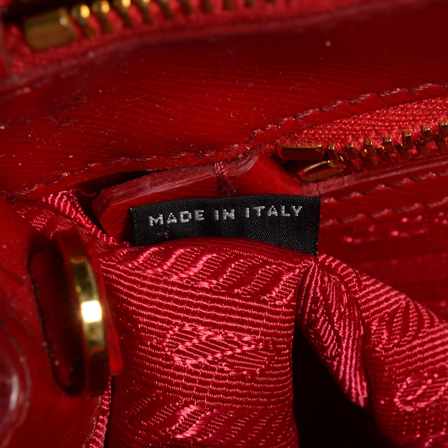 Prada Saffiano Vernice Mini Double Zip Tote Rosso 7 of 9