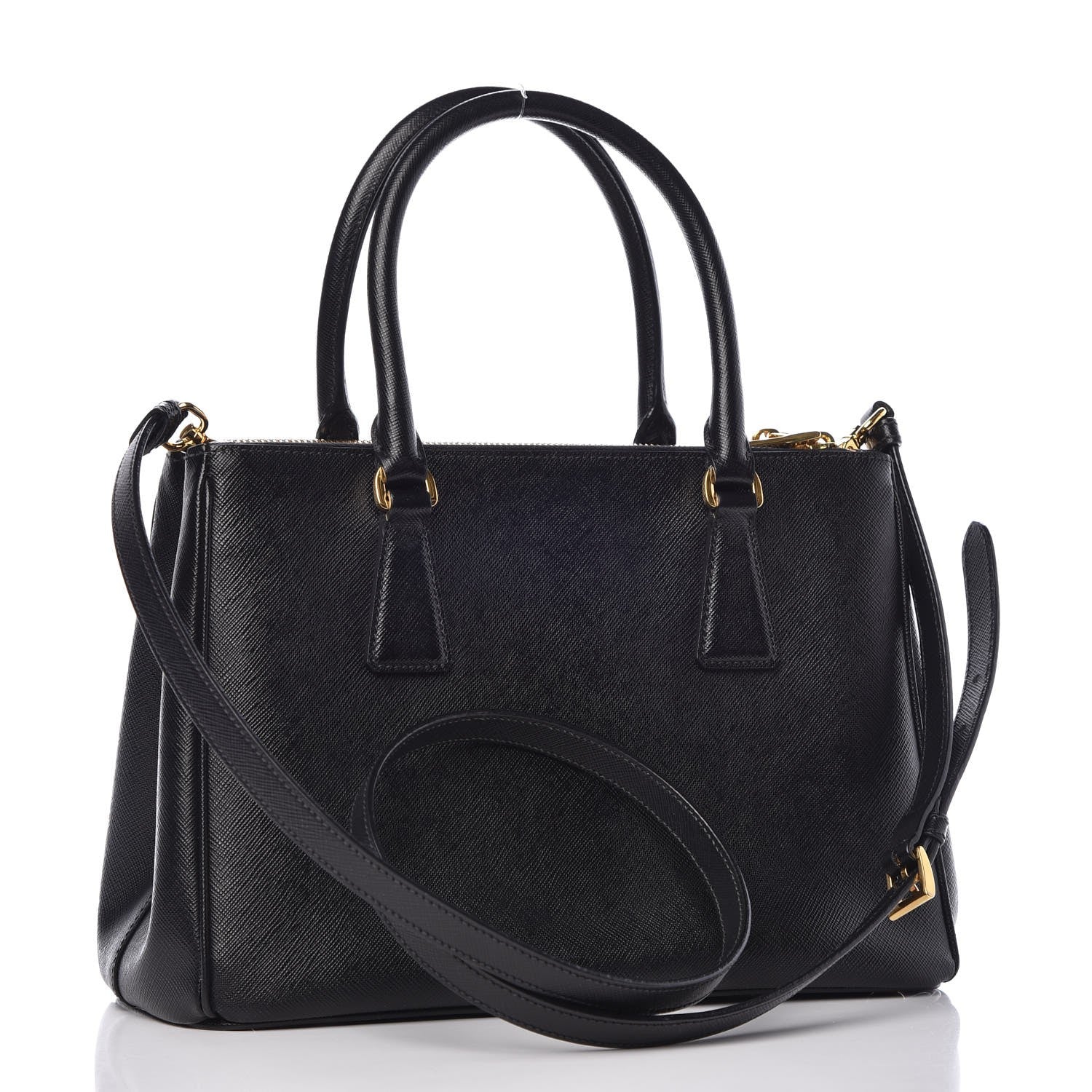 Prada Saffiano Small Galleria Double Zip Tote Black 4 of 10