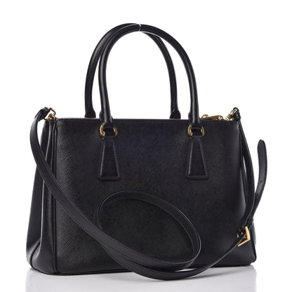 Prada Saffiano Small Galleria Double Zip Tote Black 4 of 10