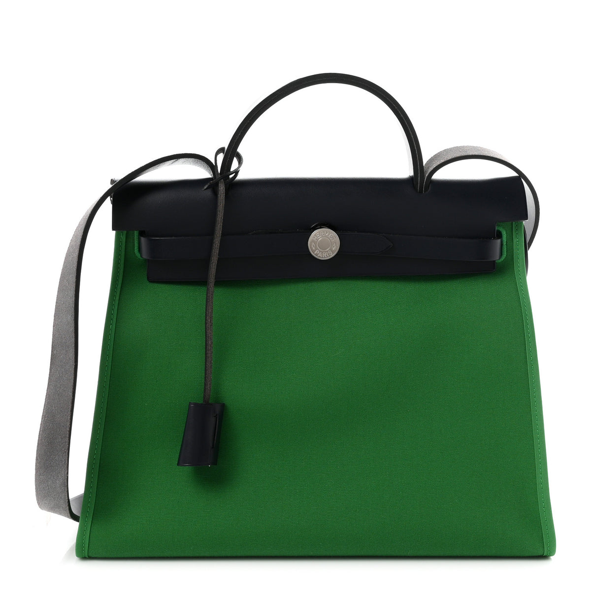 Hermes Vache Hunter Toile Herbag Zip 31 PM Cactus Bleu Indigo 1 of 12