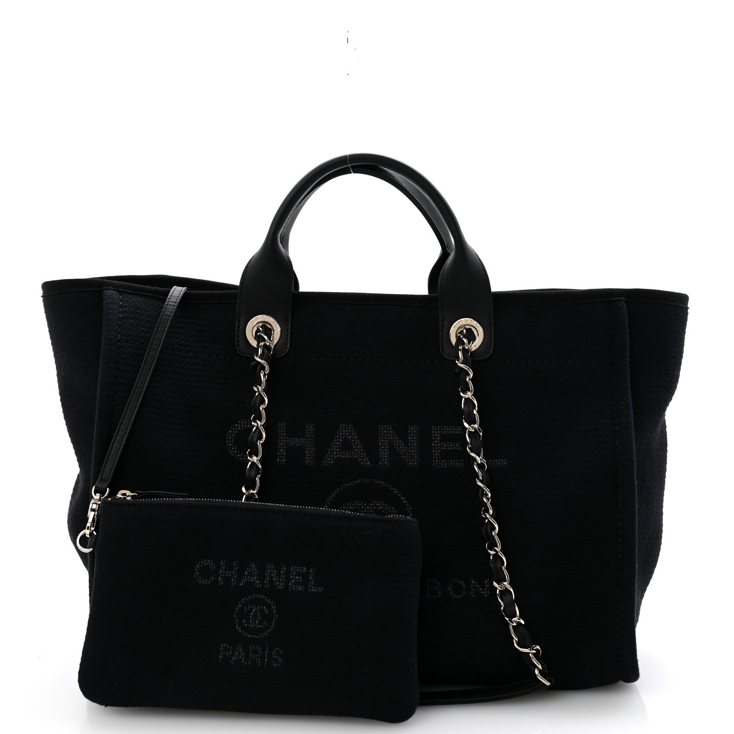 Chanel Mixed Fibers Medium Deauville Tote Black 3 of 12