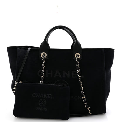Chanel Mixed Fibers Medium Deauville Tote Black 3 of 12