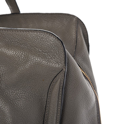 Alexander McQueen Pebbled Calfskin Large Skull Padlock Zip Around Tote Dark Grey 18 of 28
