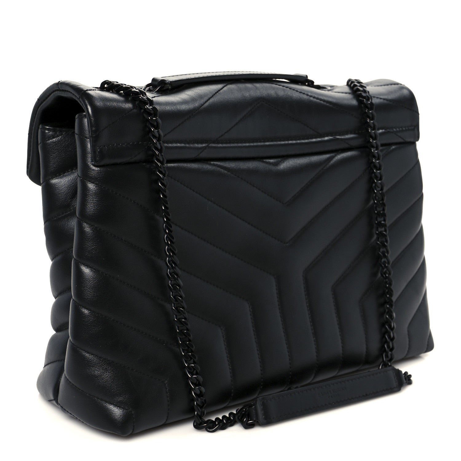 Saint Laurent Calfskin Y Quilted Monogram Monochrome Medium Loulou Chain Satchel Black 3 of 11
