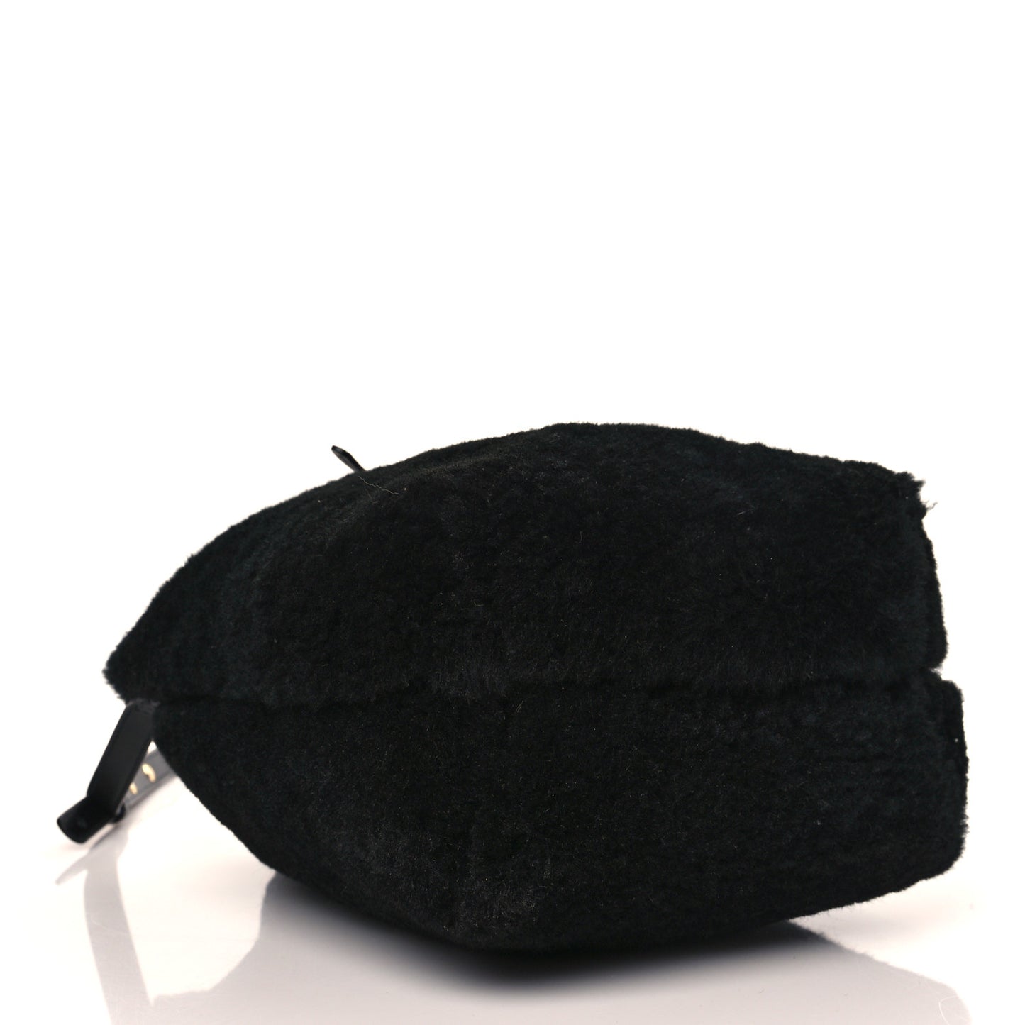 Shearling Mini Bucket Bag Black
