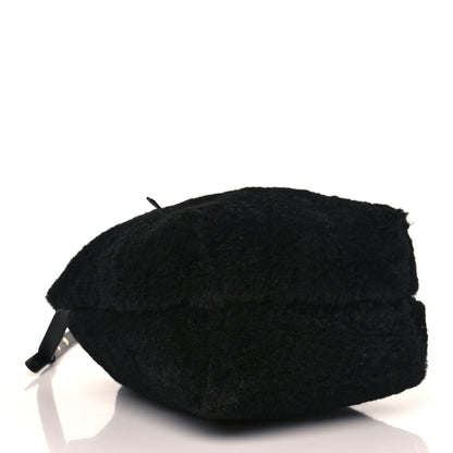 Mansur Gavriel Shearling Mini Bucket Bag Black 4 of 9