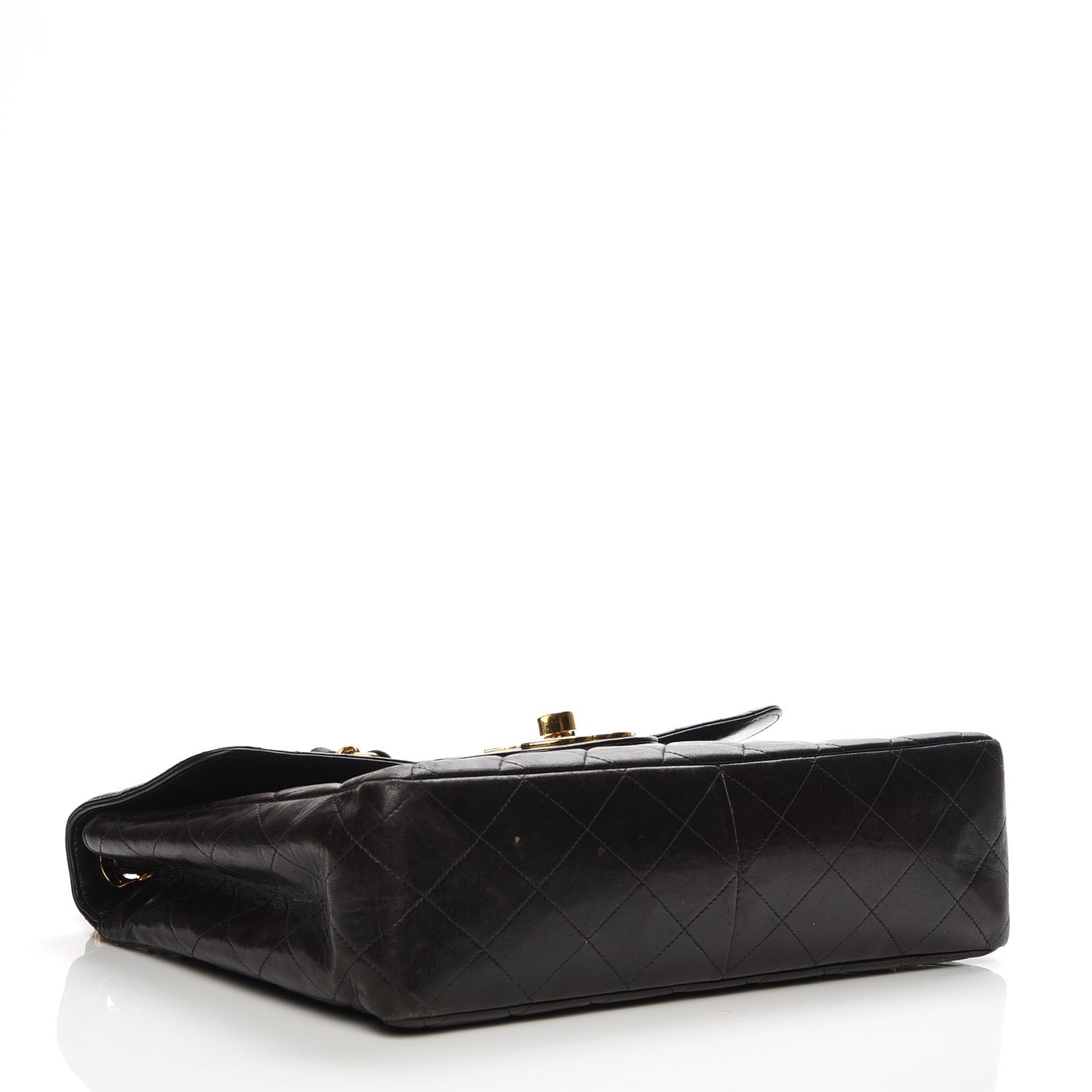 Lambskin Quilted Jumbo Single Flap Black