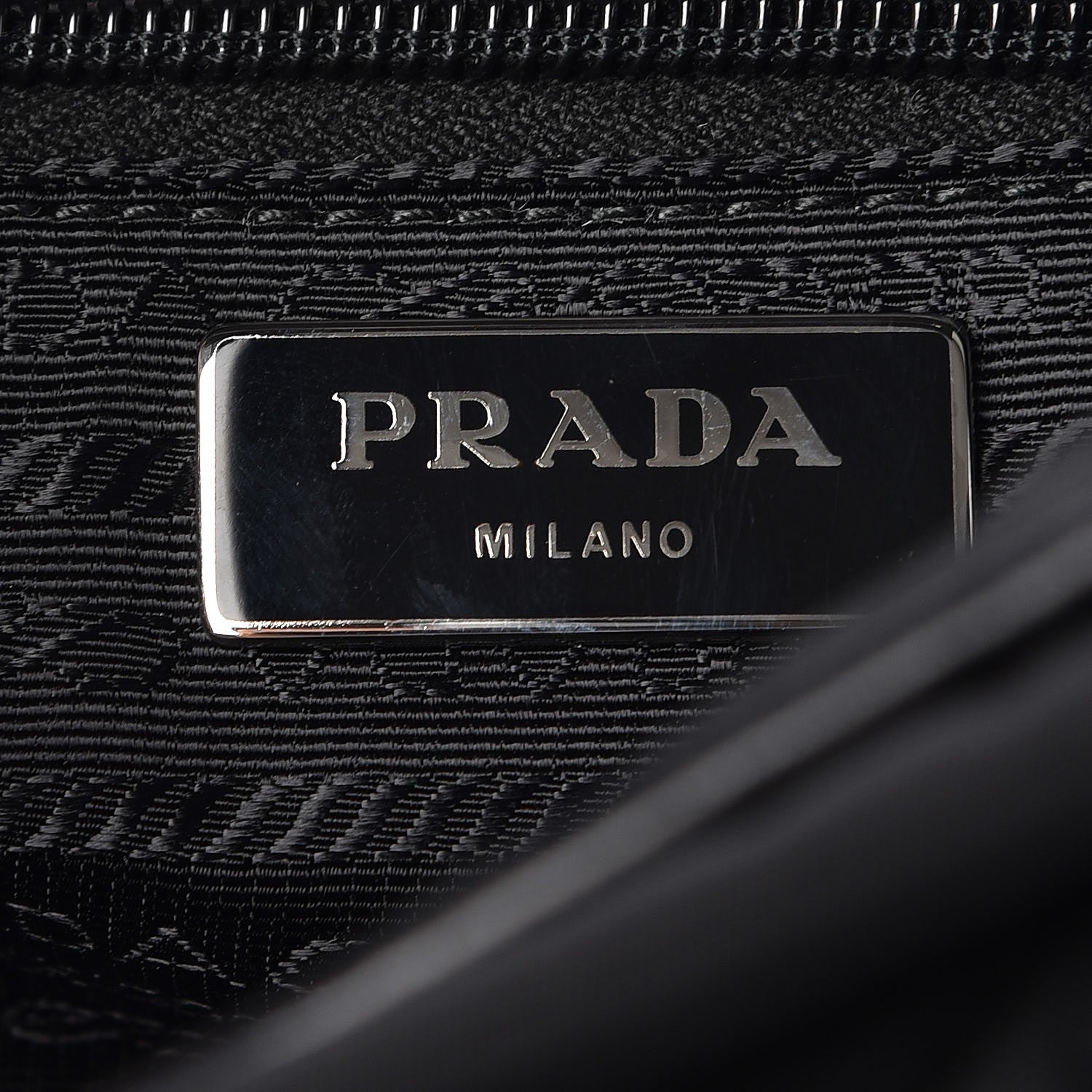 Prada Tessuto Nylon Studded New Vela Shoulder Bag Black 7 of 8