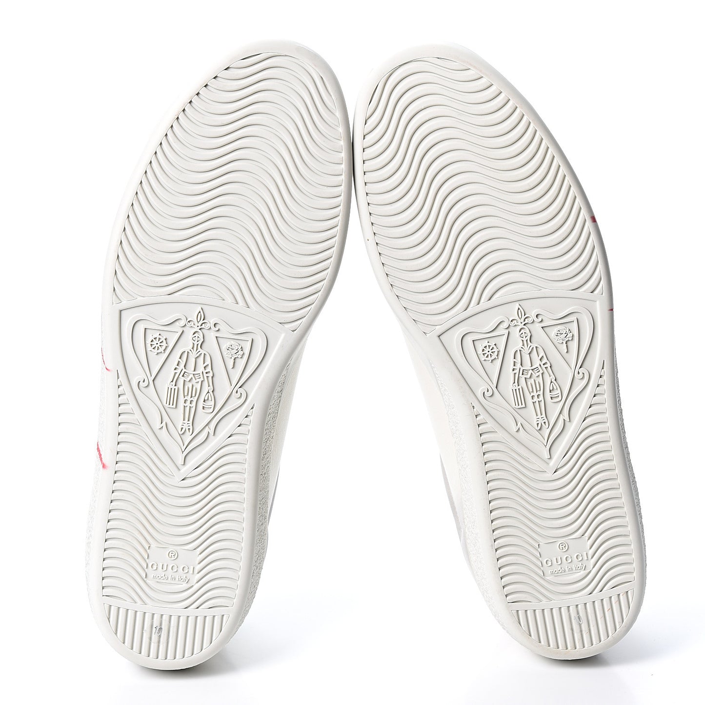 Distressed Calfskin Mens Ace Blade Sneakers 10 White