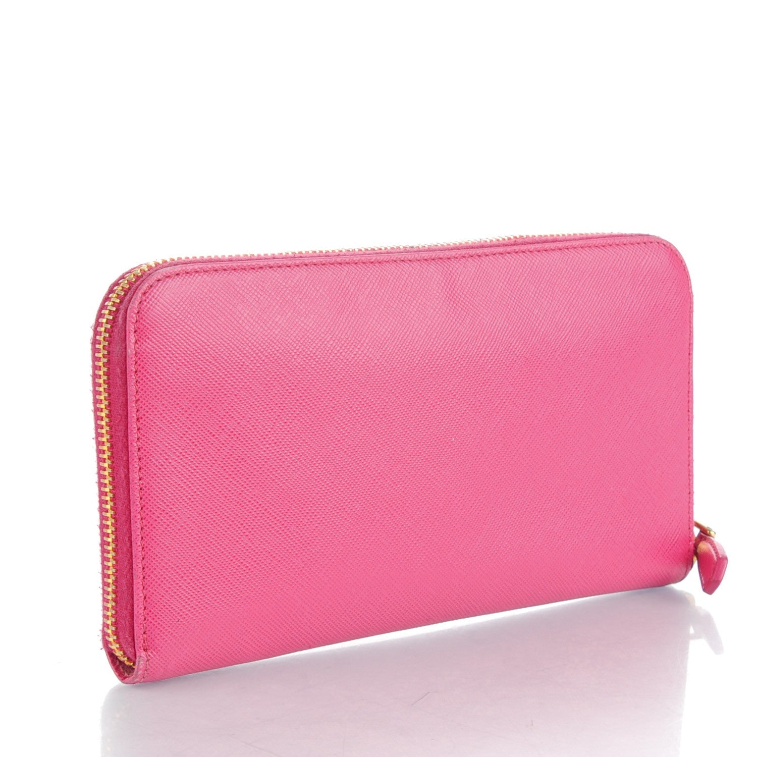 Prada Saffiano Metal Zip Around Wallet Ibisco 3 of 8