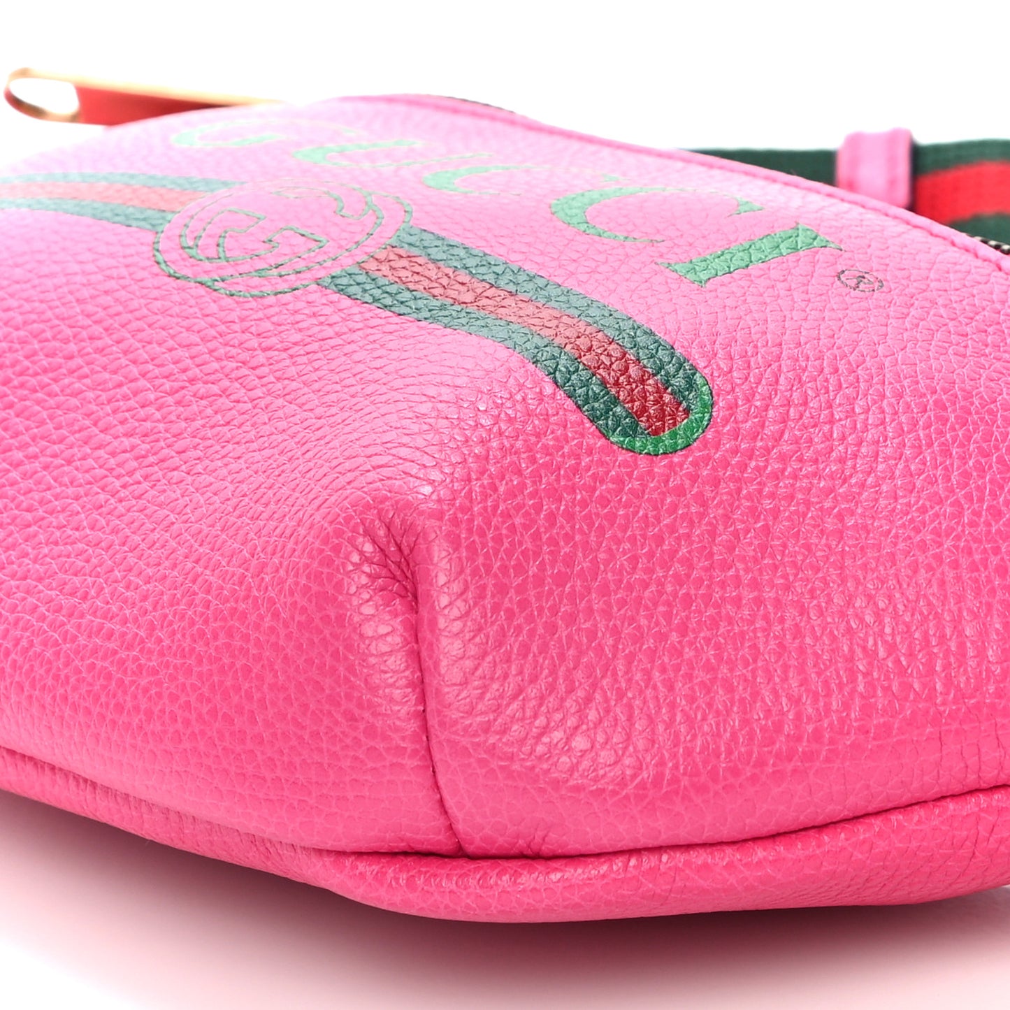 Grained Calfskin Small Logo Belt Bag Box Pink Green