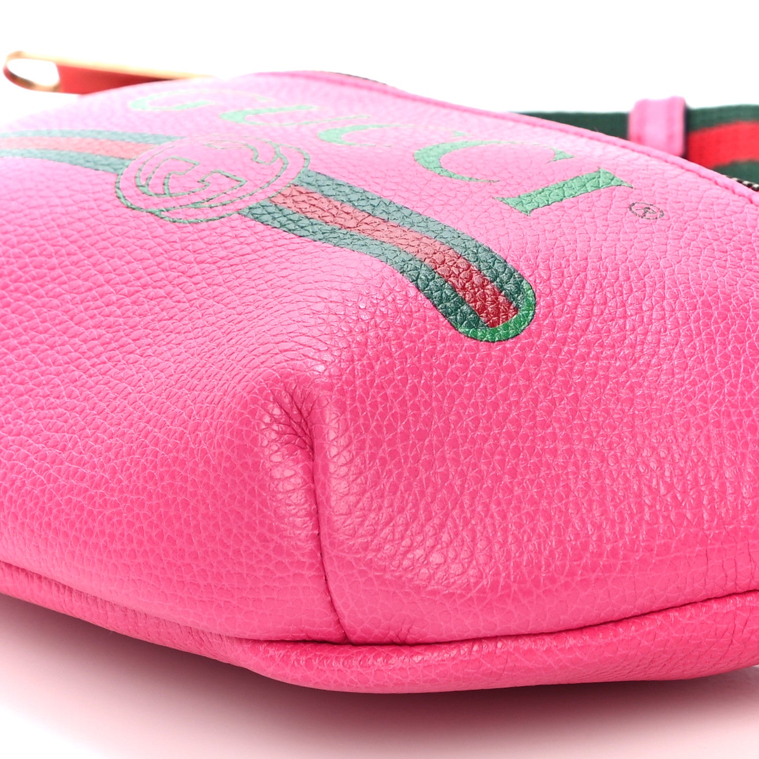 Gucci Grained Calfskin Small Logo Belt Bag Box Pink Green 11 of 11