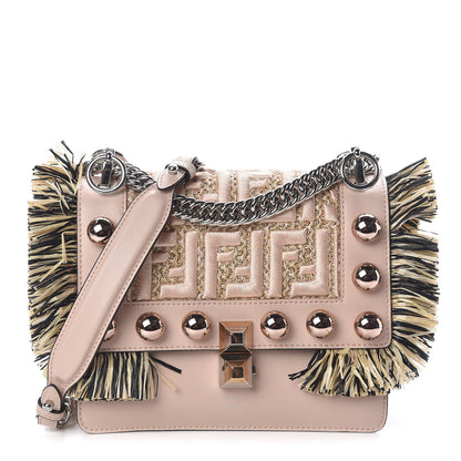 Fendi Calfskin Raffia F is Fendi FF Small Kan I Shoulder Bag Plaster Multicolor 1 of 10