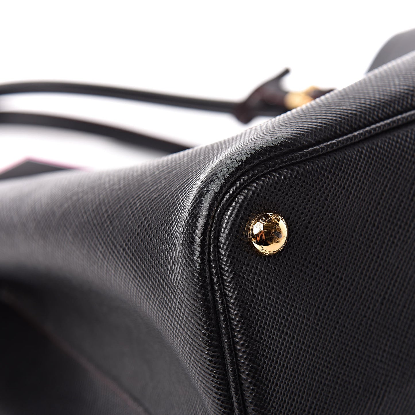 Saffiano Cuir Large Double Bag Black Fuoco