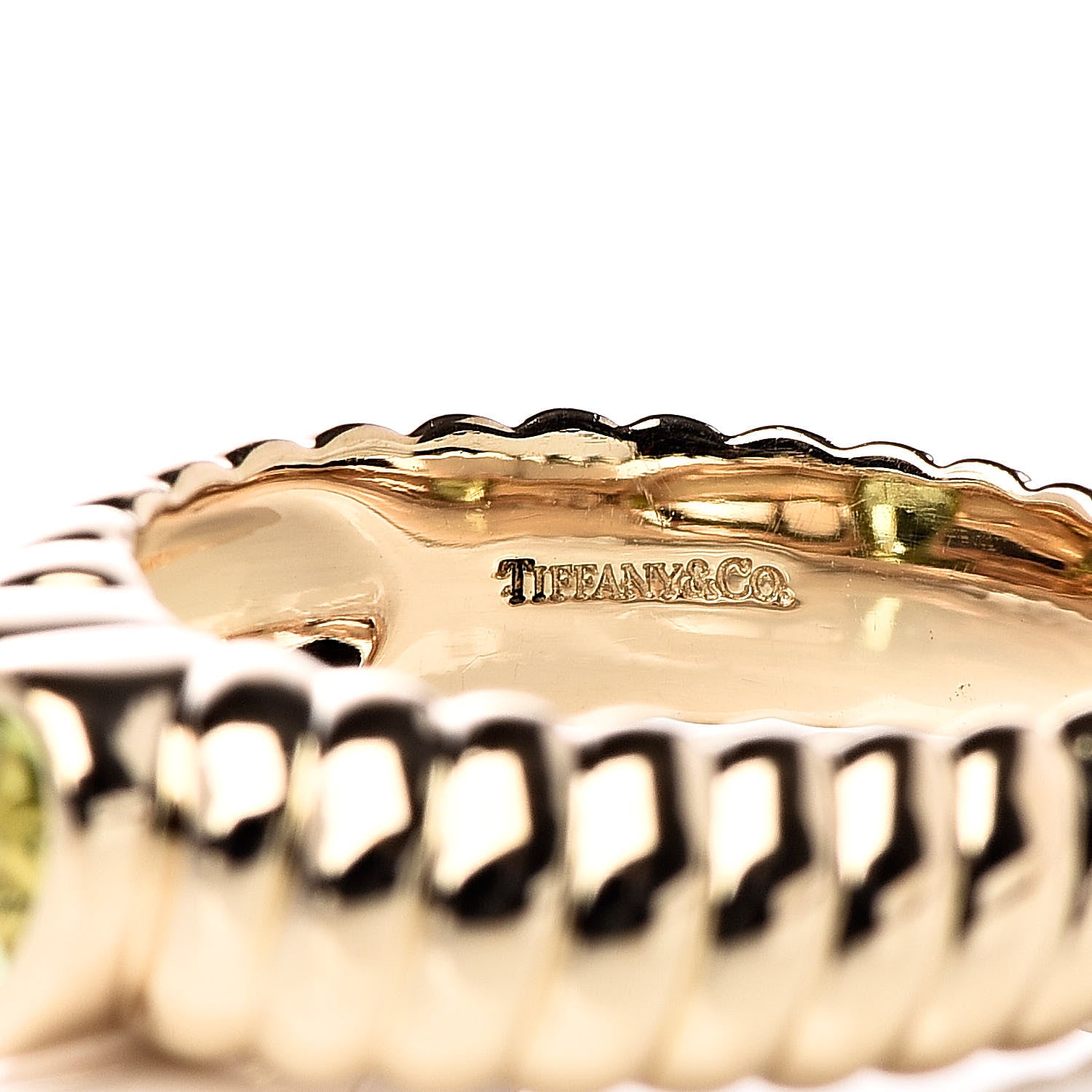 Tiffany 18K Yellow Gold Peridot Heart Ring 49 5 4 of 4